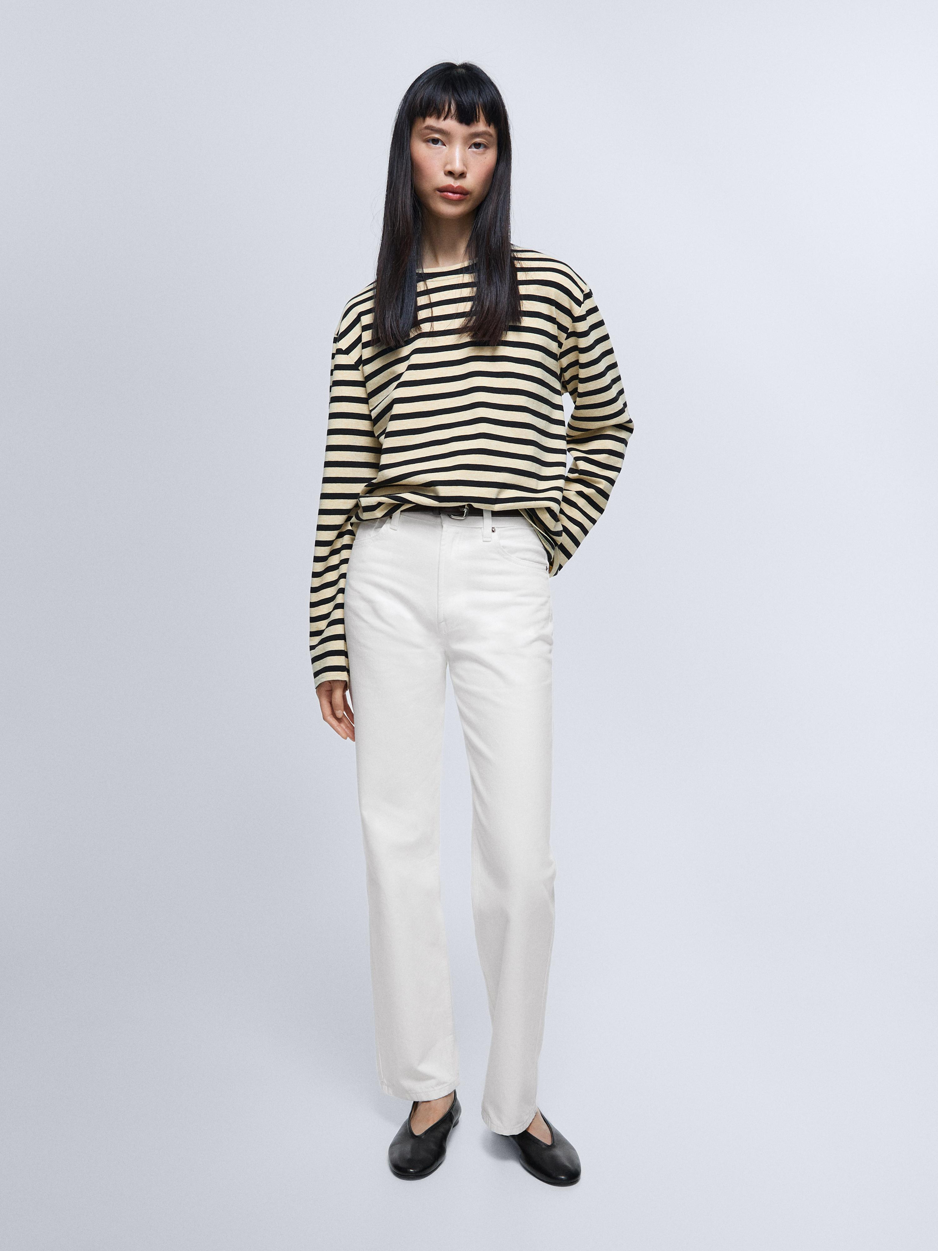 Straight-leg high-waist jeans | Massimo Dutti US