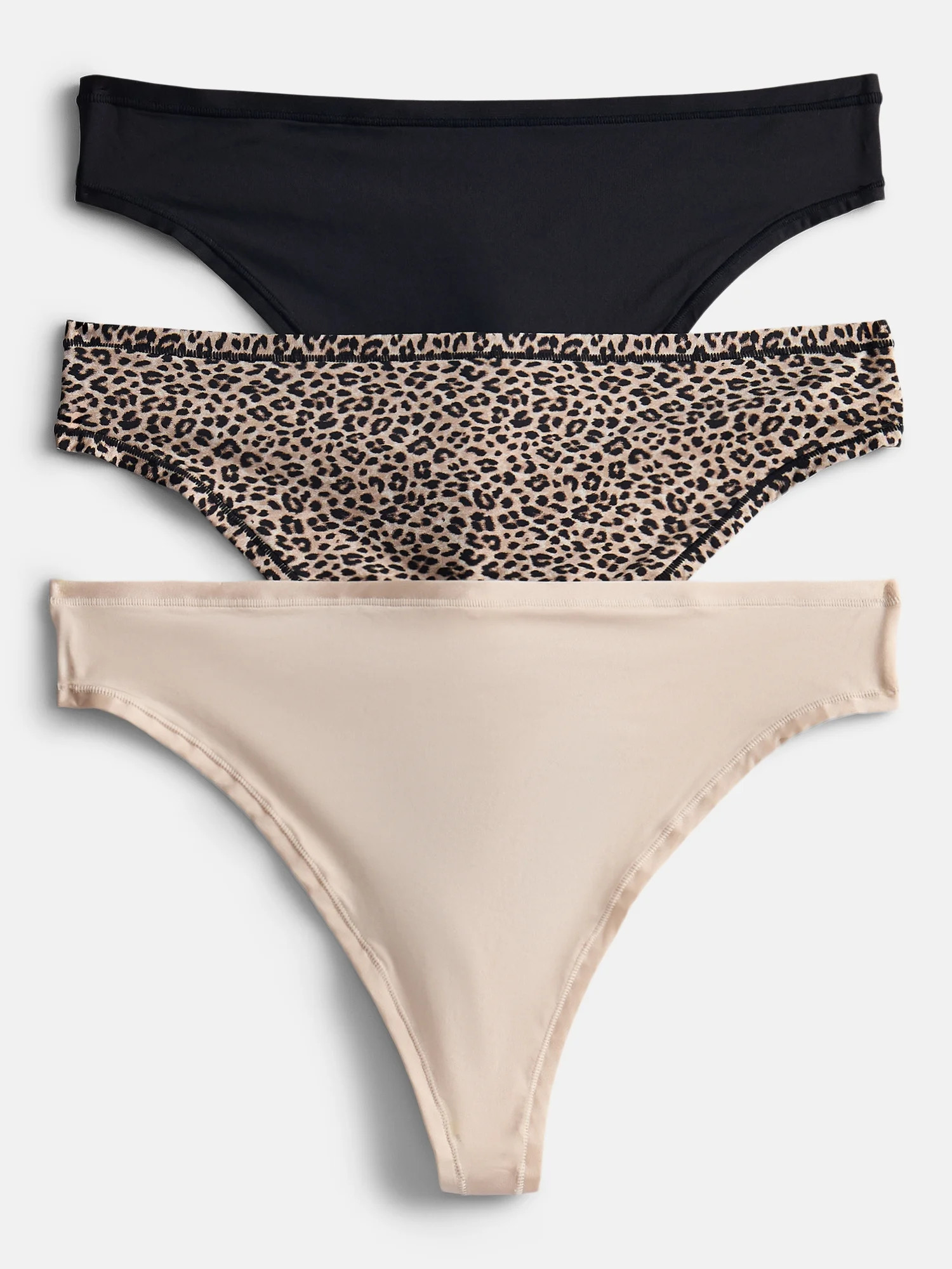 Joyspun Women's Shine Micro Thong Panties, 3-Pack, Sizes XS-XXXL - Walmart.com | Walmart (US)