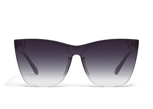 Quay - Womens Sunglasses, Cat Eye Lenses with UV Protection, Oversized Sunglasses (Come Thru, Black) | Amazon (US)