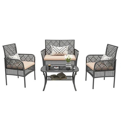4 Pieces Outdoor Patio Furniture Set | Wayfair North America