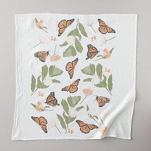 Monarchs + Milkweed Tea Towel | Terrain