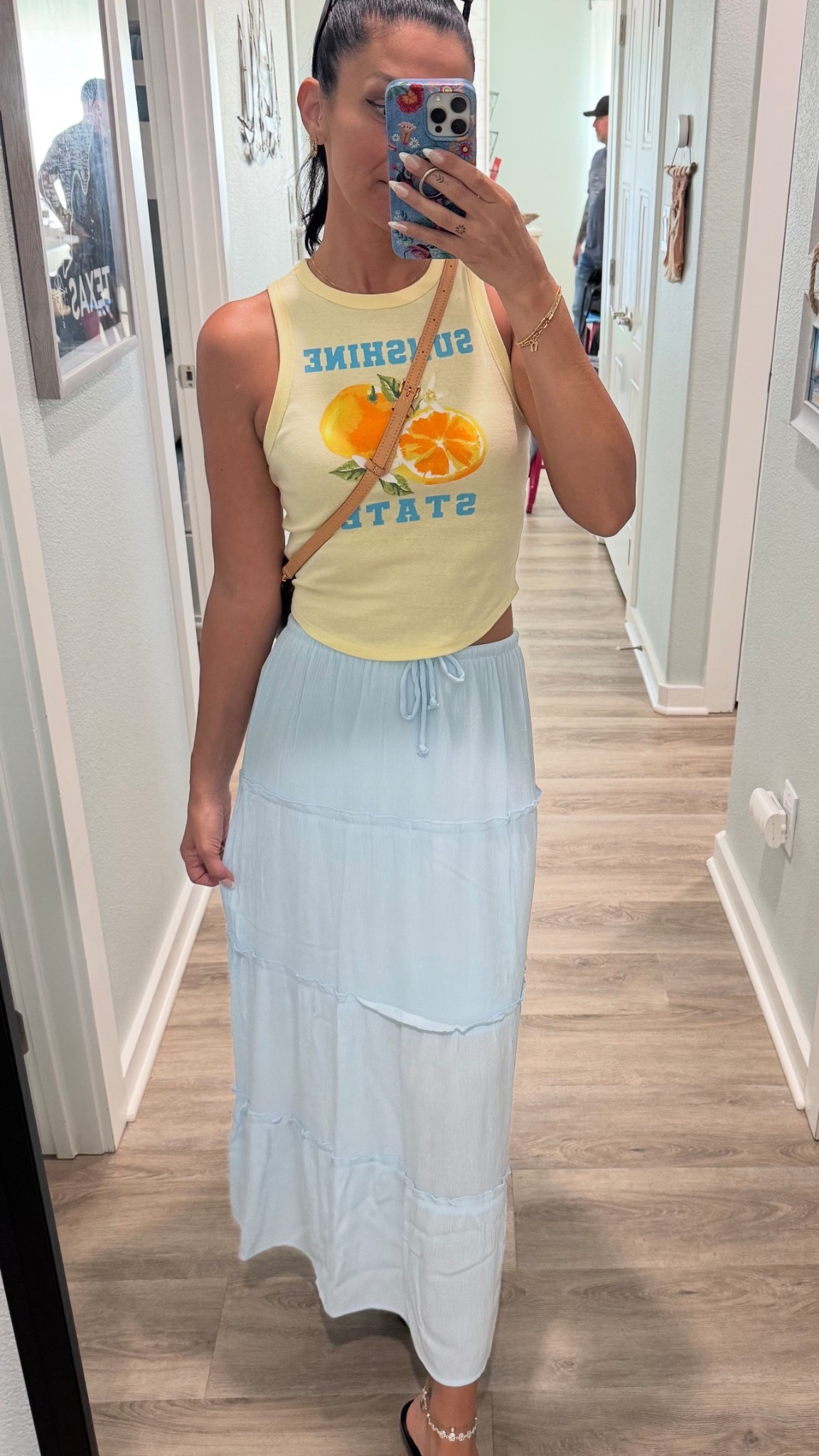 This tank and skirt are from last year, but I just posted four new tanks that they have at Walmart extra small and all of them and they have the skirts and white and now it like a chocolate brown 

Wore this fit in a beach town