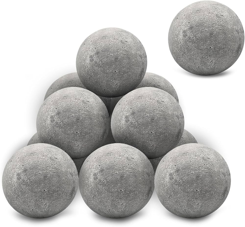Zhenx Ceramic Fire Balls, 4 Inch, Set of 12 Round Fire Stones, for Indoor and Outdoor Fire Pits, ... | Amazon (US)