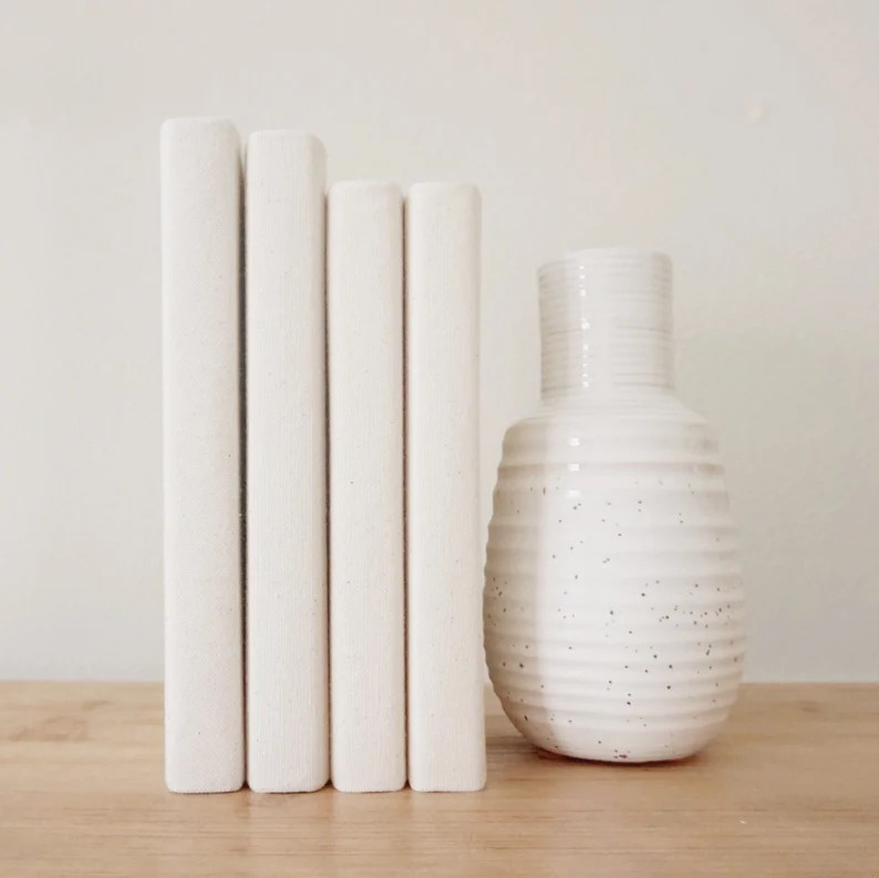 Individual Coffee Table Bookslinen Covered Bookcoastal Shelf | Etsy | Etsy (US)