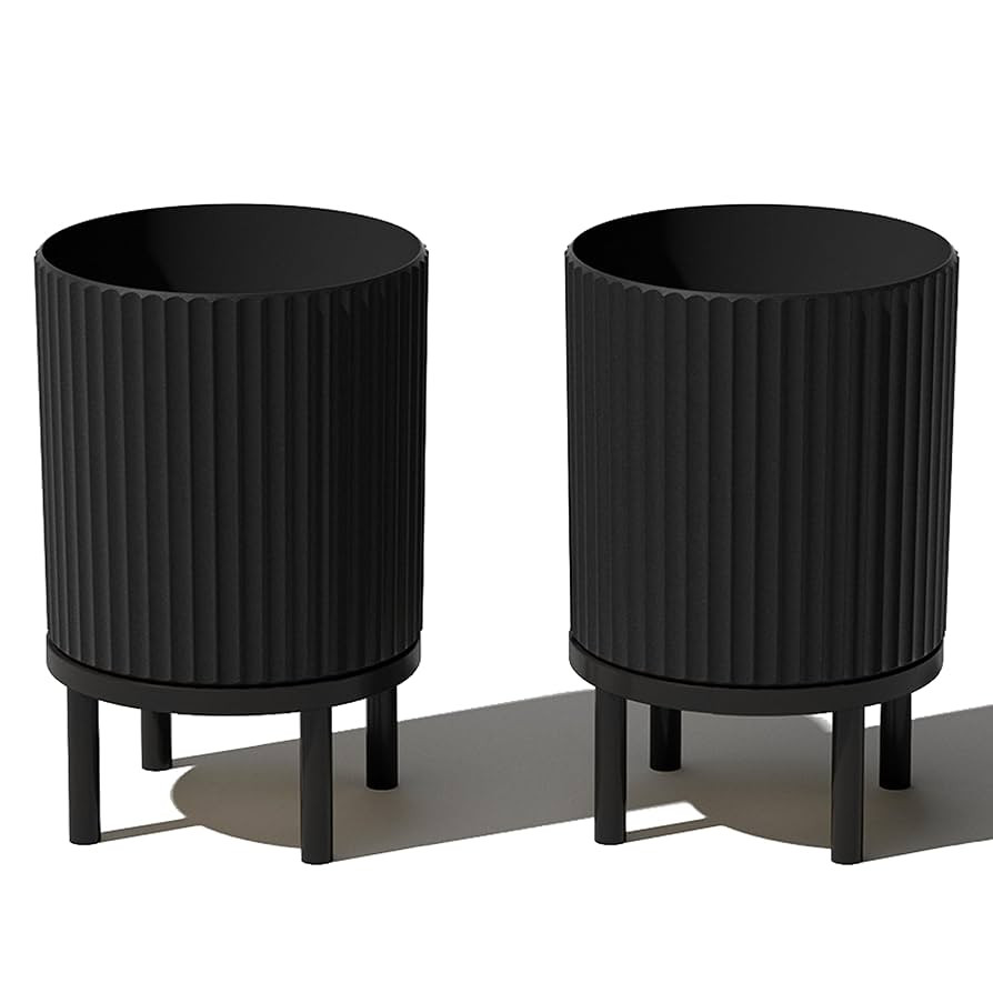 Veradek Demi Series Round Planter w/Stand for Porch/Patio | Durable Plastic-Stone Composite & Woo... | Amazon (US)