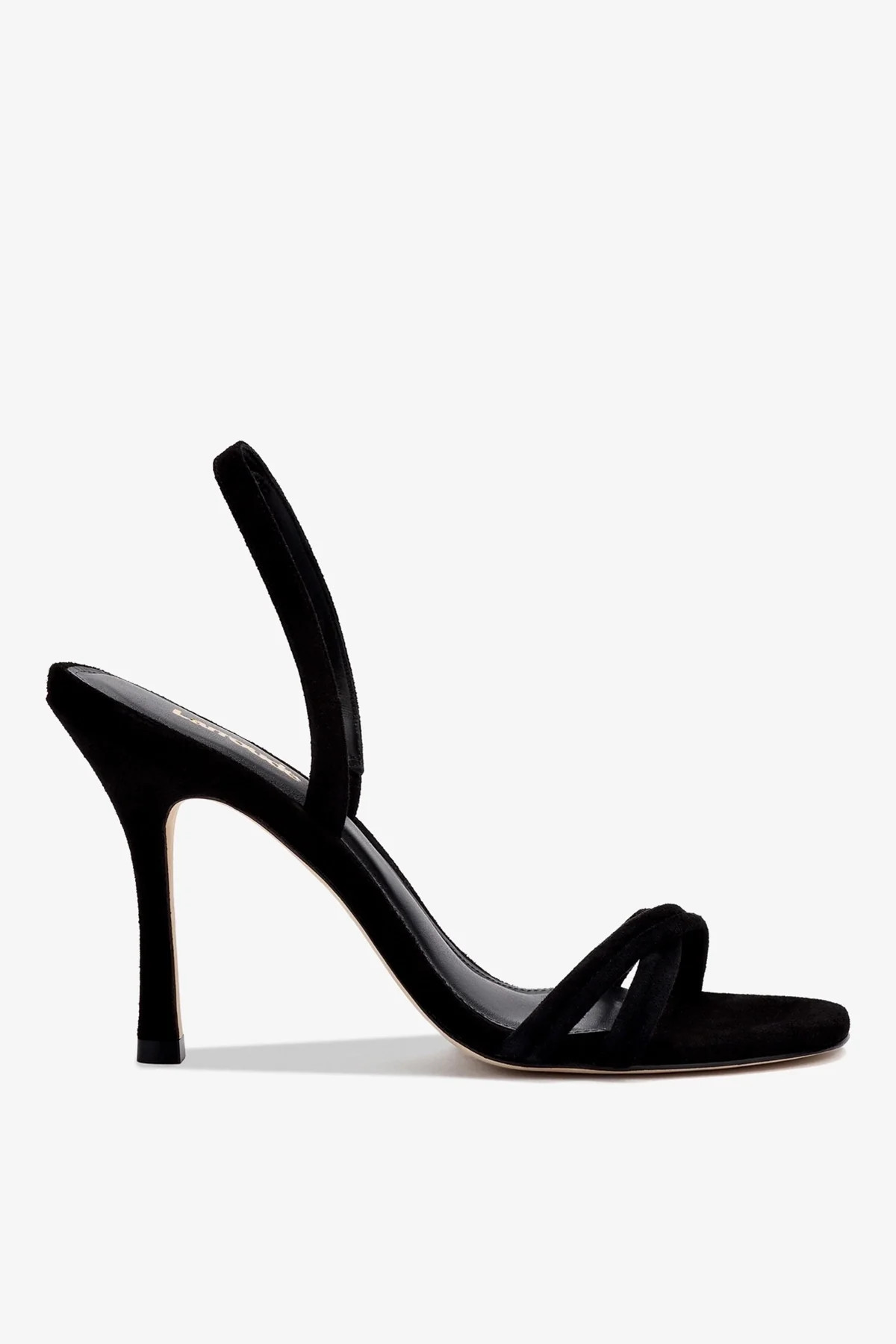 Annie Sandal In Black Suede | Larroude