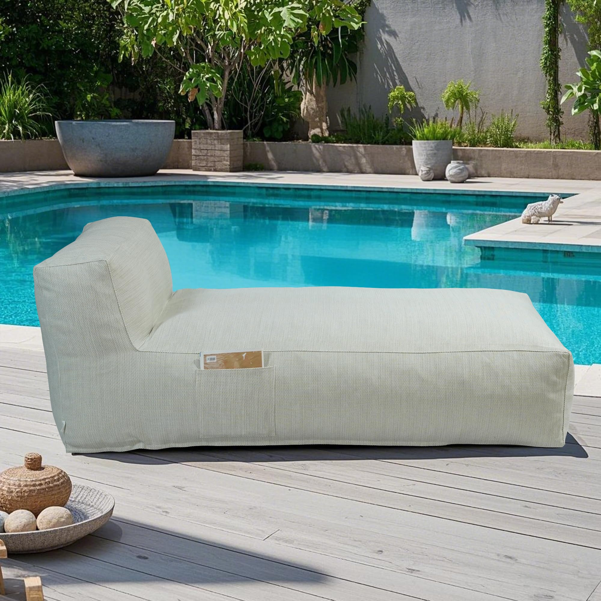 Outdoor Bean Bag Bed Lounger Chair for Pool, Comfy Foam Lazy Patio Sofa Furniture, Water-Resistan... | Amazon (US)