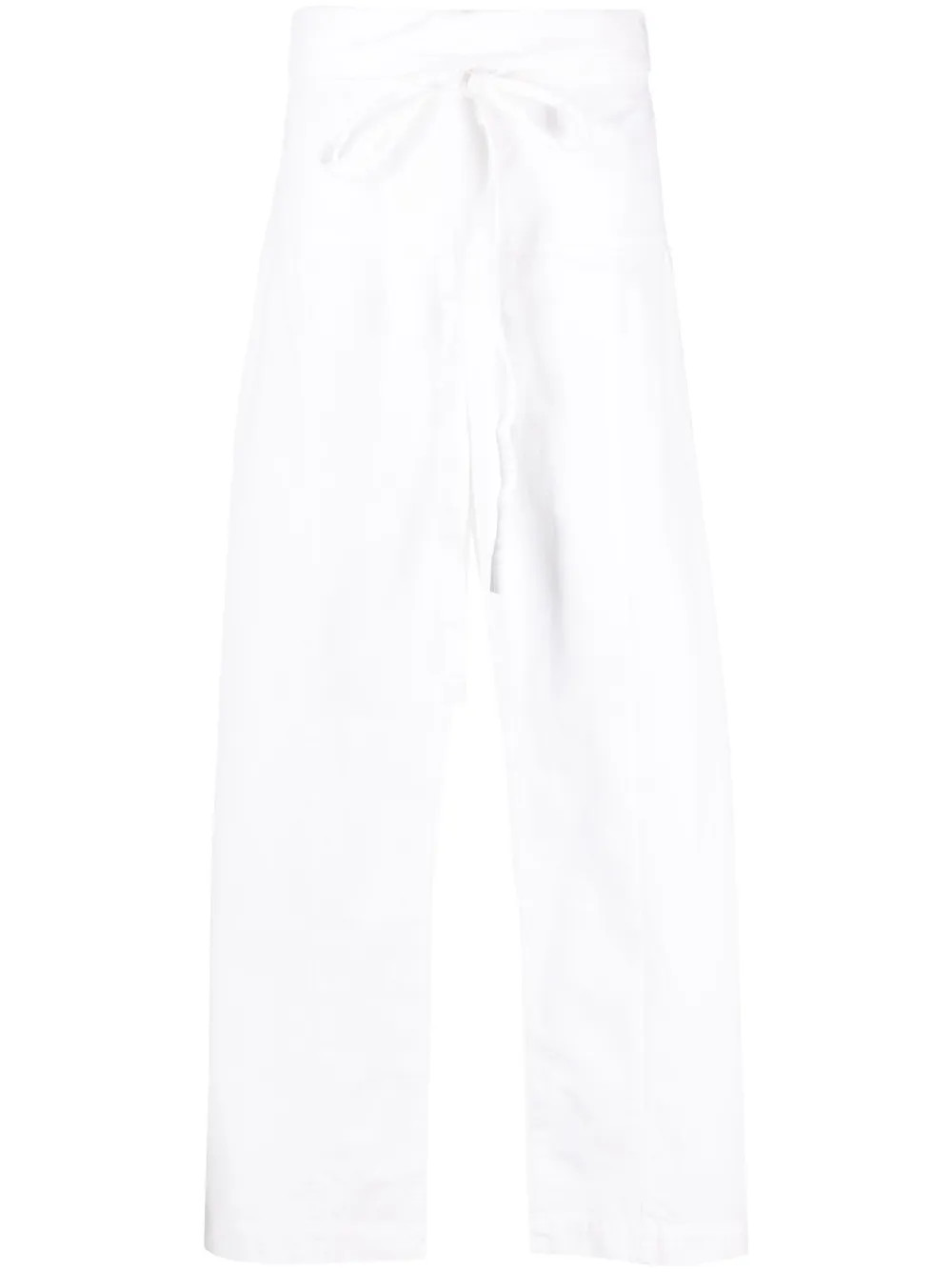 drawstring-waist wide-leg trousers | Farfetch Global