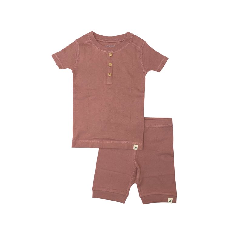 easy-peasy Toddler Unisex Organic Short Sleeve Top and Shorts Pajama Set, 2-Piece, Sizes 12M-5T | Walmart (US)