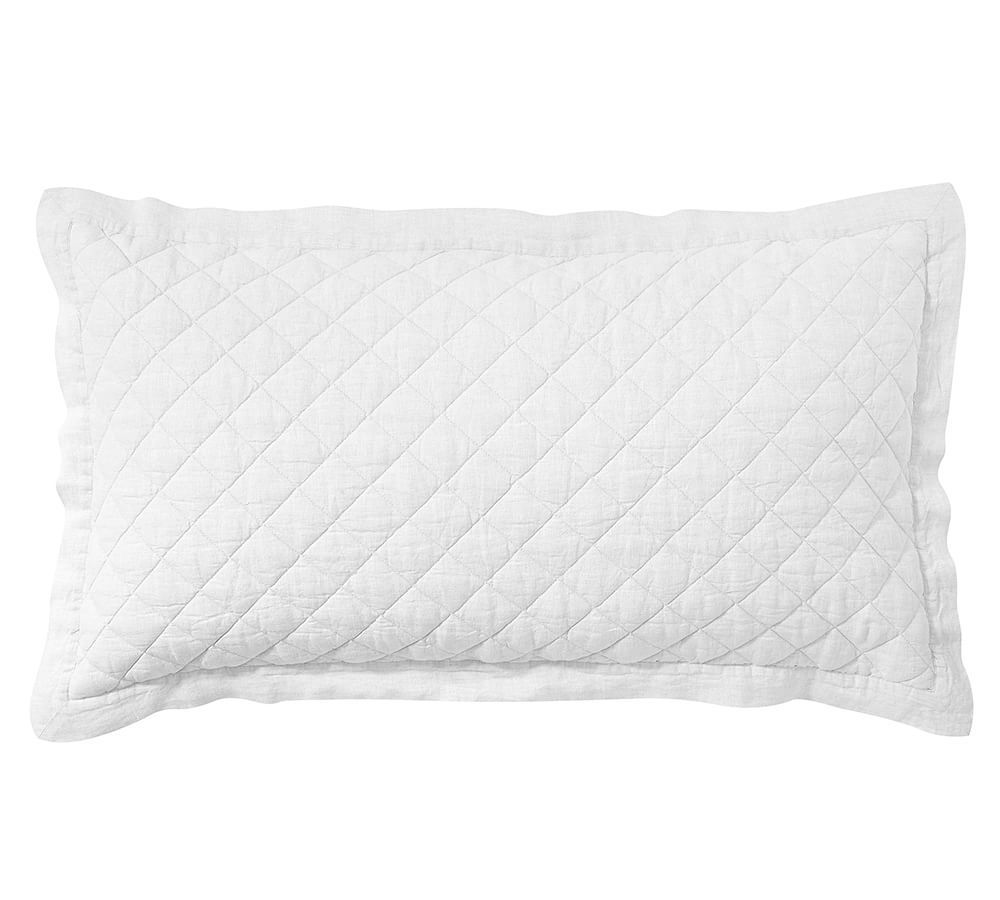 Belgian Flax Linen Diamond Quilted Sham | Pottery Barn (US)