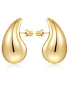 Click for more info about Apsvo Chunky Gold Hoop Earrings for Women, Dupes Earrings Lightweight Waterdrop Hollow Open Hoops...