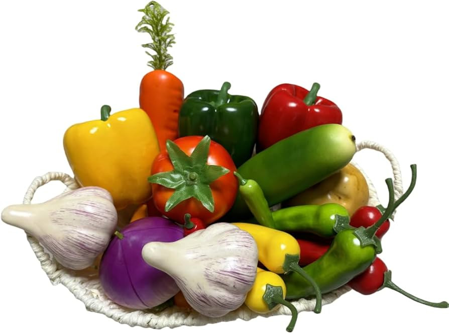 22pcs Realistic Artificial Fake Vegetables, Artificial Vegetables for Decoration, Home Kitchen De... | Amazon (US)