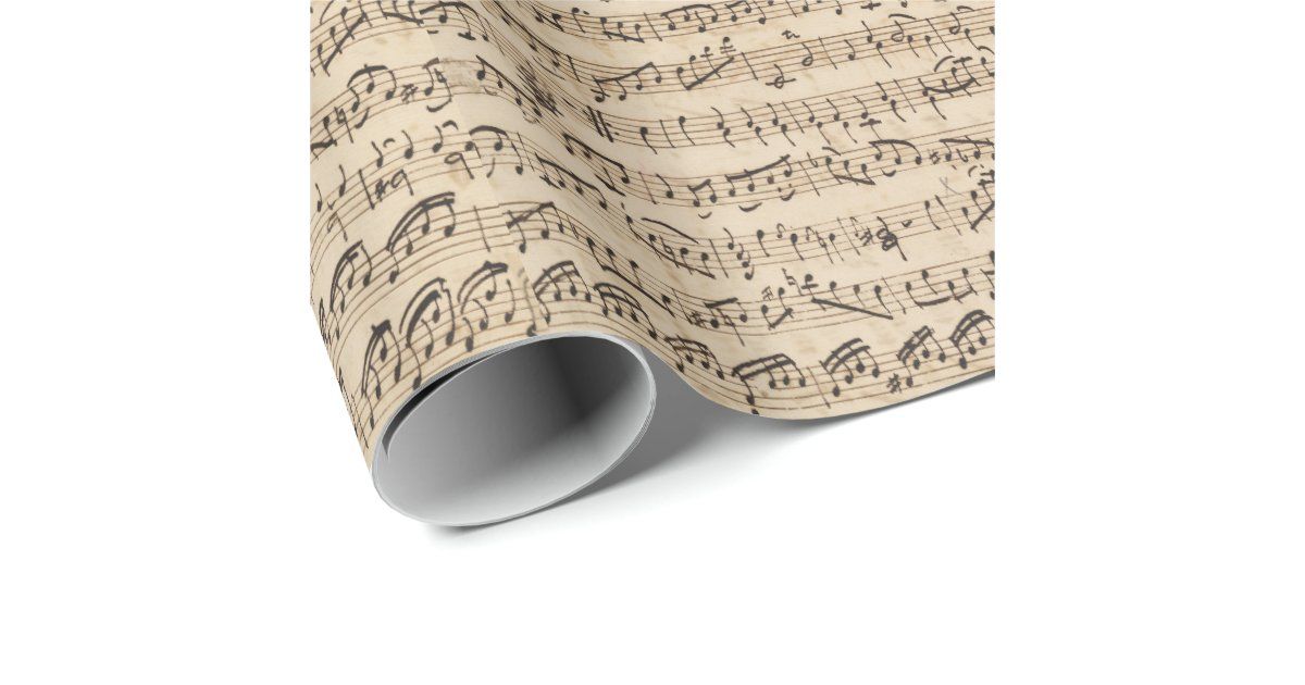 Handwritten Vintage Sheet Music Notes Wrapping Paper | Zazzle | Zazzle