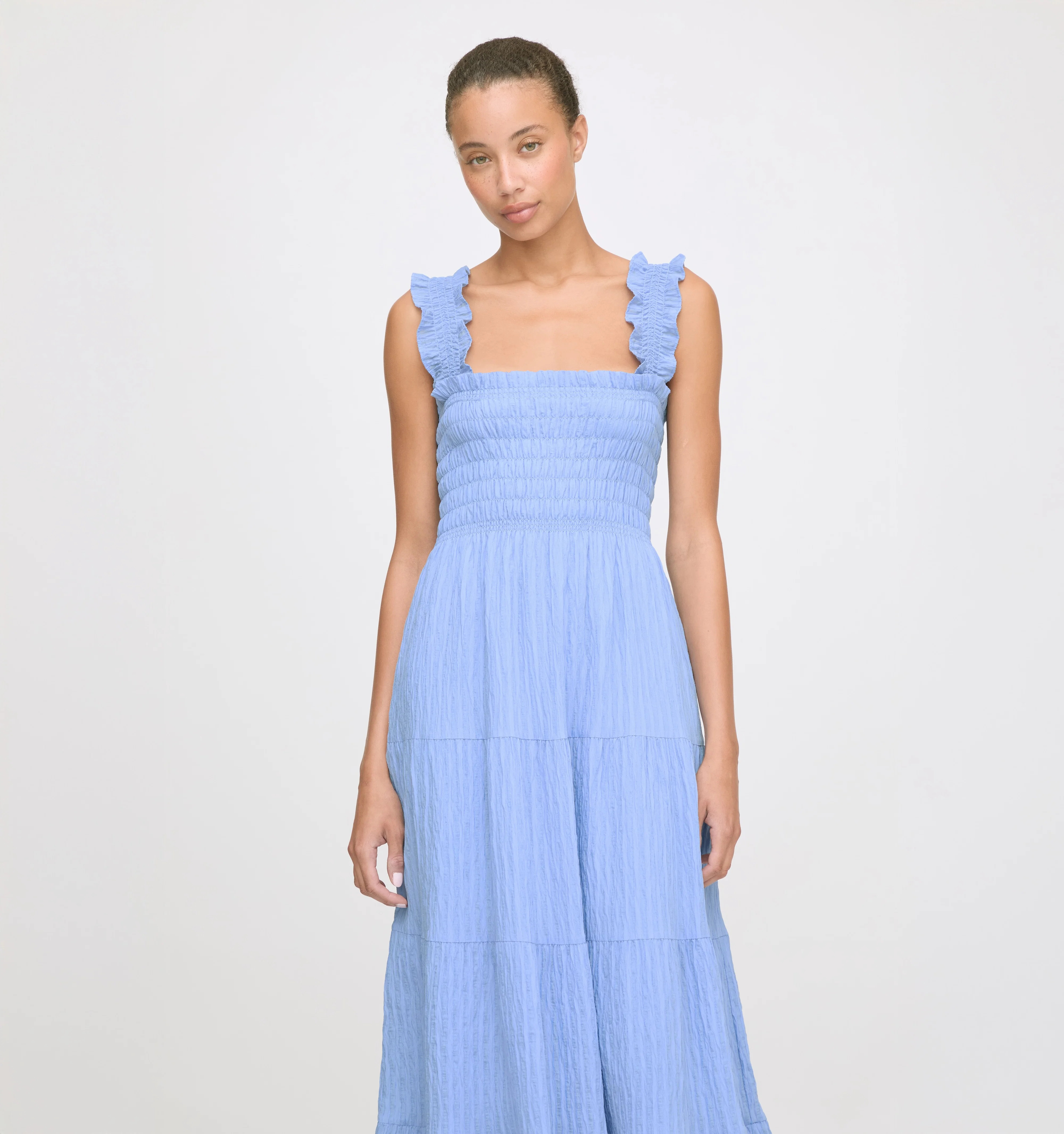 The Kimmy Maxi Nap Dress - Blue Arcadia Border | Hill House Home US