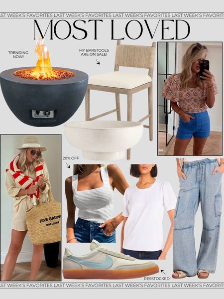 This week’s MOST LOVED!🤍 
- Barstool chairs are over $100 off
- Amazon tank is 20% off

Summer outfit. Home decor. Patio. Sneakers. Travel outfit. 

#LTKFindsUnder100 #LTKStyleTip #LTKSaleAlert