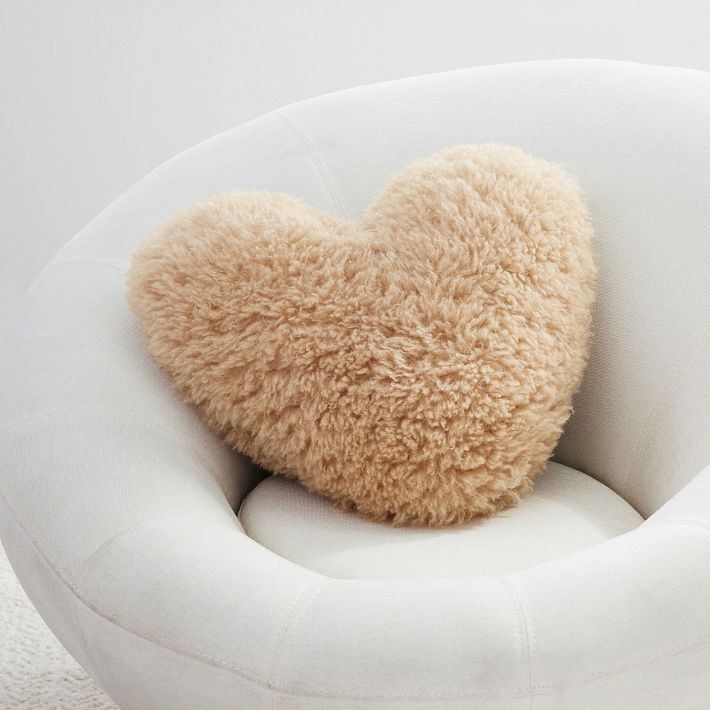 St. Jude Cloud Faux-Fur Heart Pillow | Pottery Barn Teen