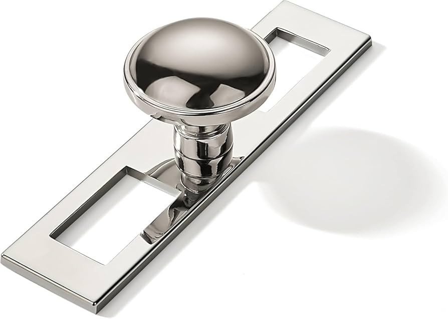 khtumeware 2 Pack 1-1/4 Inch Cabinet Knobs Backplate with 4 Inch Base Plate Zinc Solid Polished N... | Amazon (US)