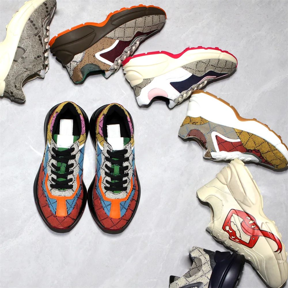 Designer Sneakers Rhyton Casual Shoes Men Women Vintage Daddy Sneaker Brand Lady Luxury Runner Tr... | DHGate