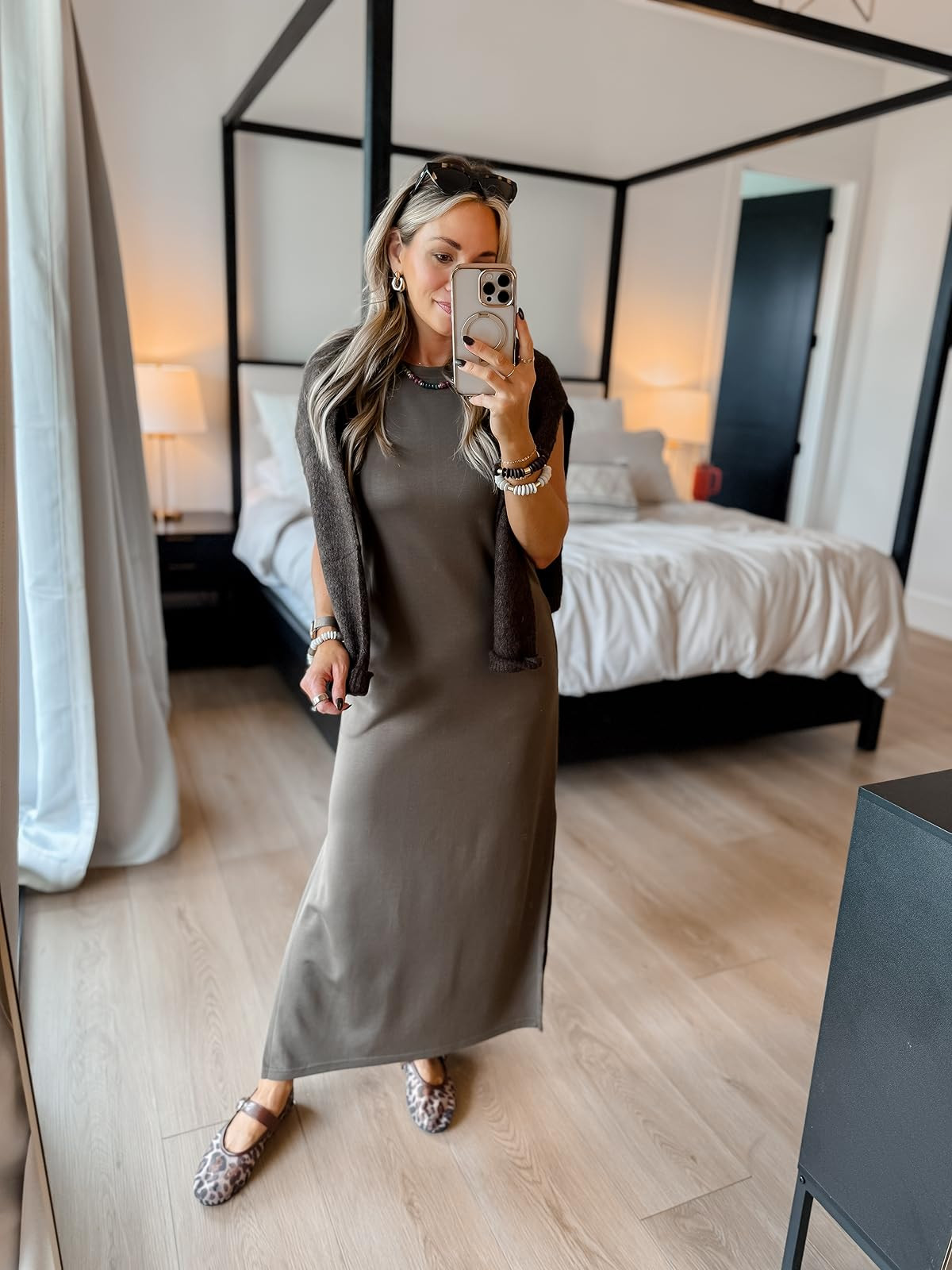 This is one of my all time fav maxi dresses. I wear this one year round! I’m wearing the xs here and runs tts. These leopard flats are so comfy! They run tts as well. 

 #LTKSeasonal #LTKStyleTip