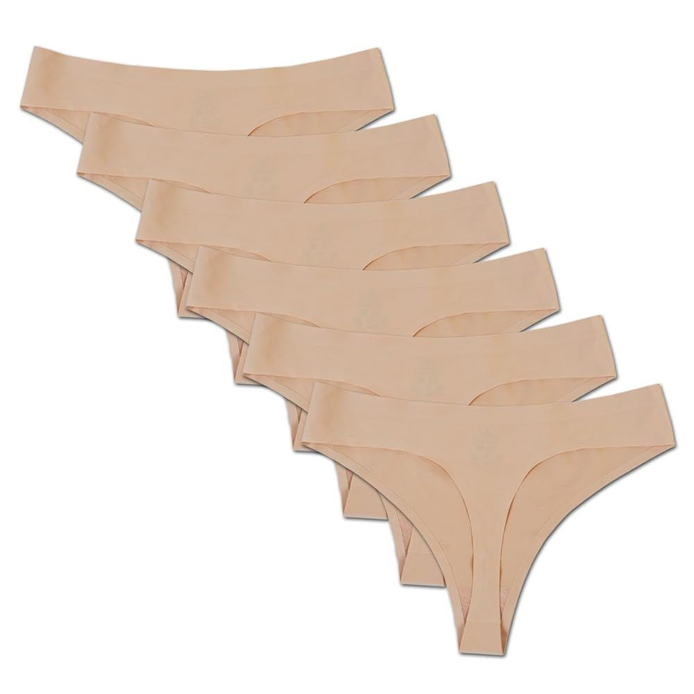Bolivelan Womens Mid-Rise Seamless Thongs Comfy Underwear G-Strings Panties | Amazon (US)