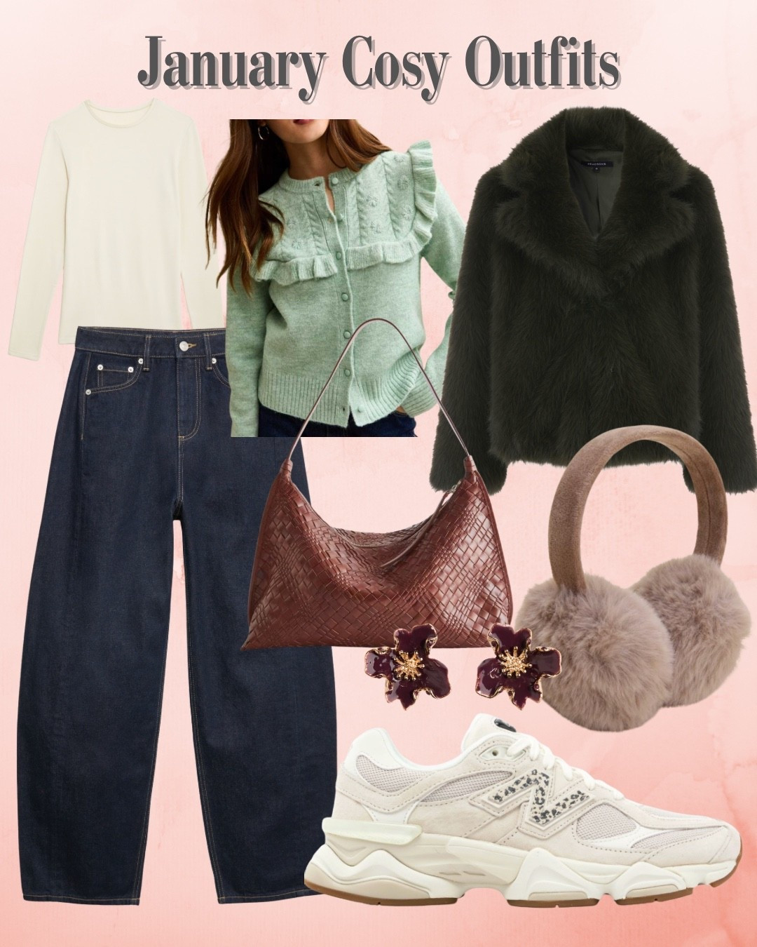 Cosy January Outfit for meet ups! Comfortable mid life outfits, easy to wear and style barrel jean remains strong 

#LTKjeans #LTKstyletip #LTKworkwear