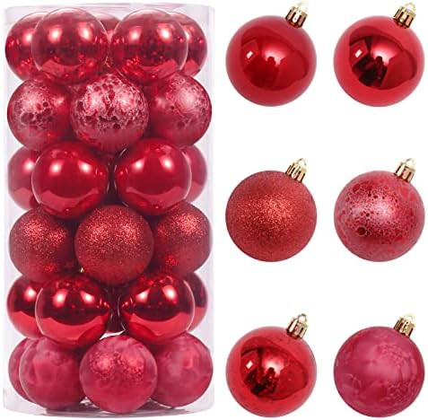 SY Super Bang 30PCS Christmas Ornaments Set, 2.36"/60MM Hanging Shatterproof Mercury Decorative B... | Amazon (US)