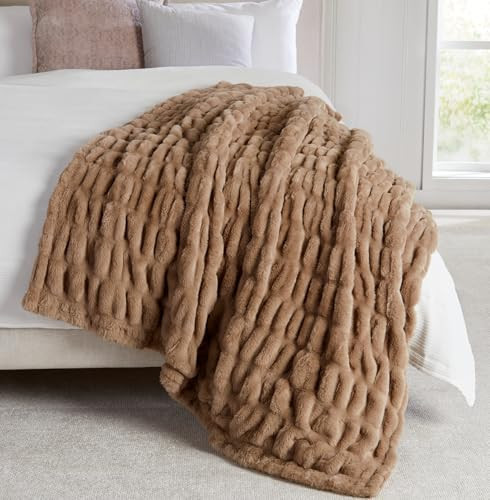 Springtree Home Luxury Micro Plush Throw Blanket | Thick Faux Fur | Dune | Amazon (US)