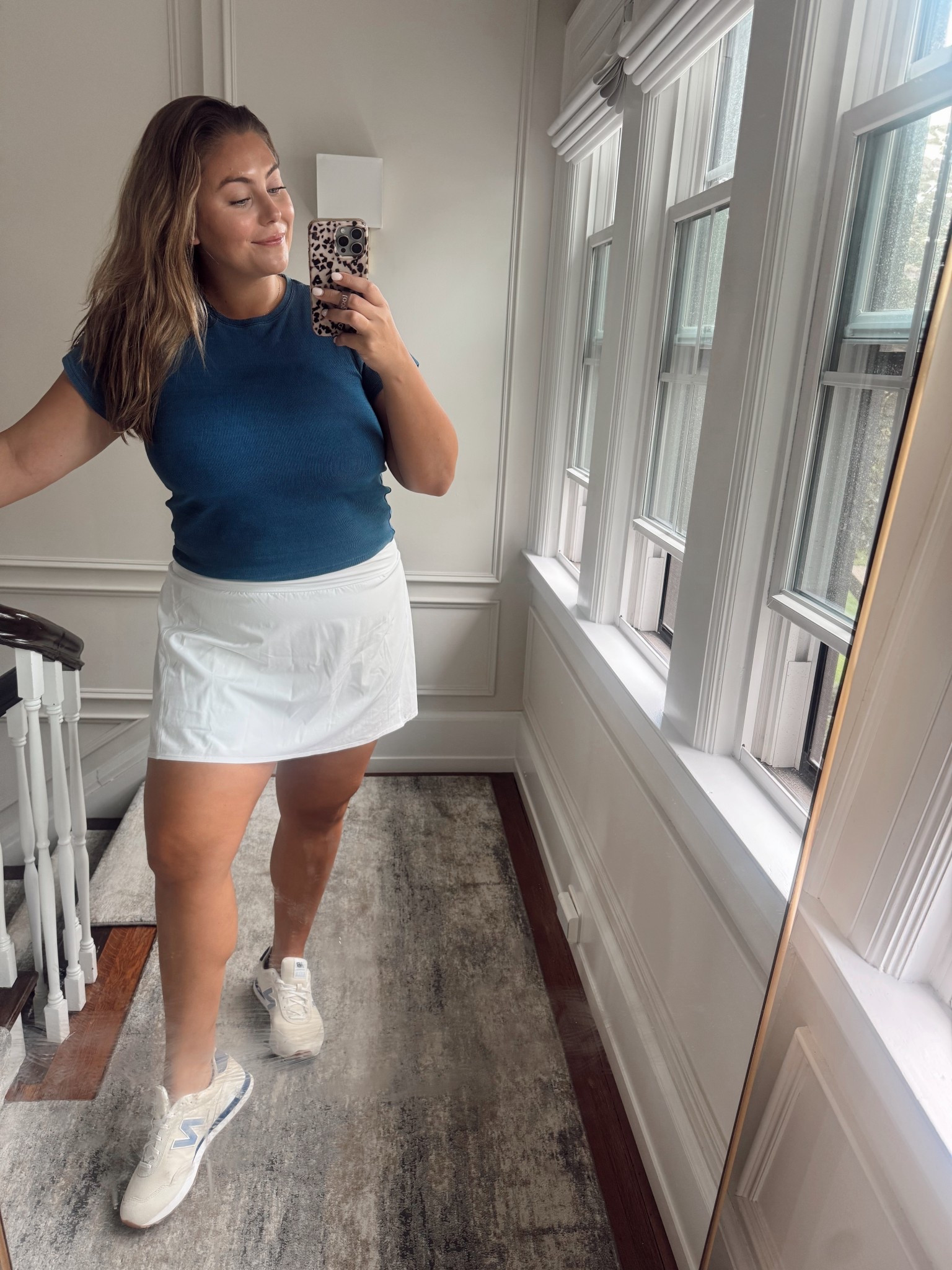 Wearing size 2X in T-shirt & 1X in skort. Use CARALYN15 on your first order at Spanx. Use CARALYNM at Cakes Body. Exact color shirt is not available anymore, but sharing exact shirt in a similar blue shade. 

#LTKPlusSize #LTKActive #LTKStyleTip