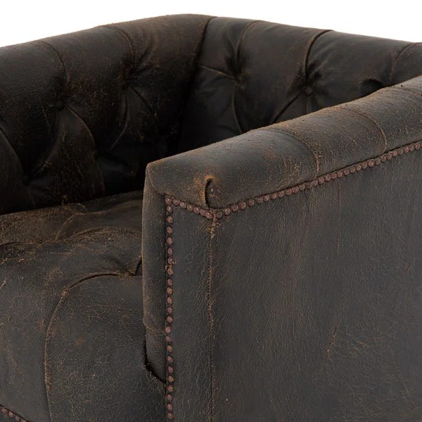 Pylle Hill Leather Swivel Club Chair | Wayfair North America