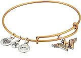 Alex and Ani Wonder Woman Logo EWB Bangle Bracelet, Two Tone, Rafaelian Gold | Amazon (US)