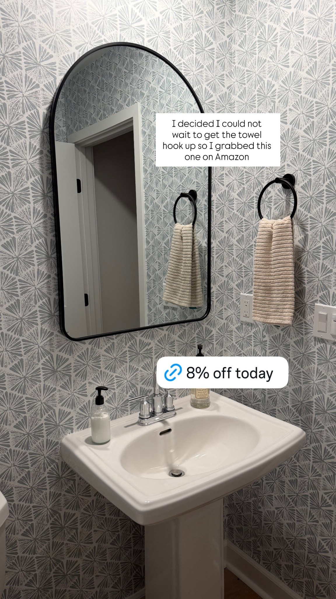 This Amazon towel hook looks way more expensive than it is and it ties this little corner together so well! 

Bathroom, bathroom finds, towel hook, Amazon home, Amazon finds, Amazon deal, looks for less, diy home

#LTKHome