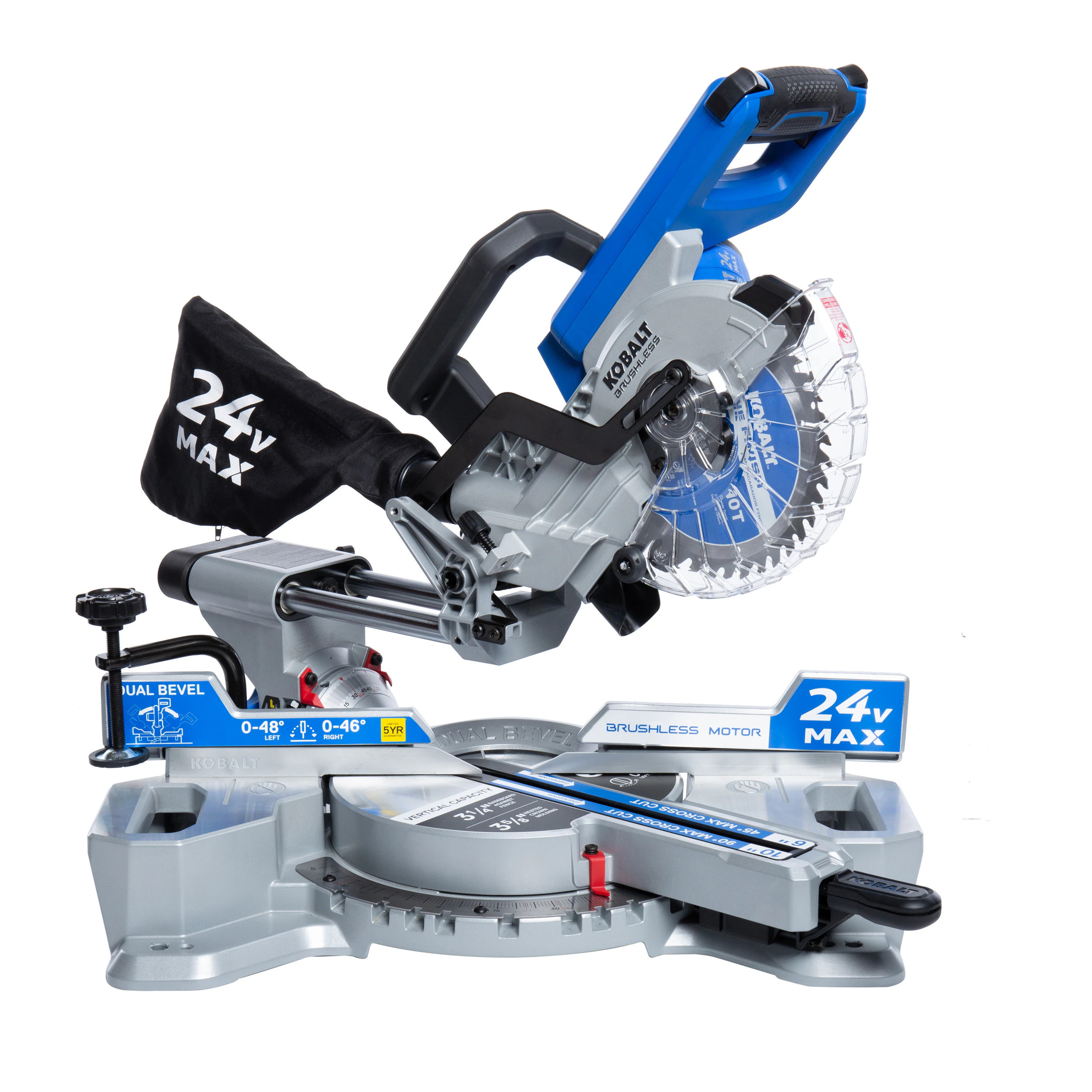 Kobalt 7-1/4-in 24-volt Dual Bevel Sliding Compound Cordless Miter Saw(Bare Tool) | KMS 0724B-03 | Lowe's