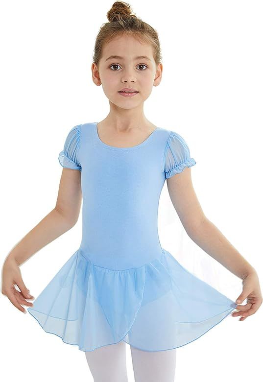 MdnMd Toddler Girls Ballet Leotard for Dance Flutter Sleeve Skirt Ballerina Ballet Dress Outfit | Amazon (US)