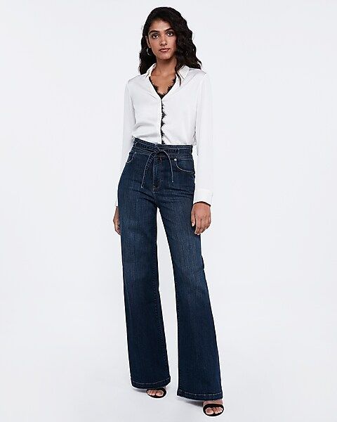 super high waisted sash tie wide leg jeans$61.60 marked down from $88.00$88.00 $61.60Price Reflec... | Express