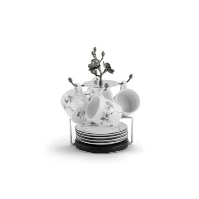 Black Orchid Demitasse Set with Stand | Wayfair North America