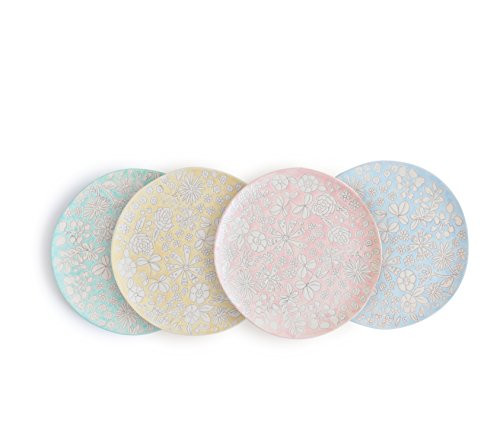 Dorotea Hand Painted Salad Plate, 8-Inch, Set of 4, Assorted - | Amazon (US)