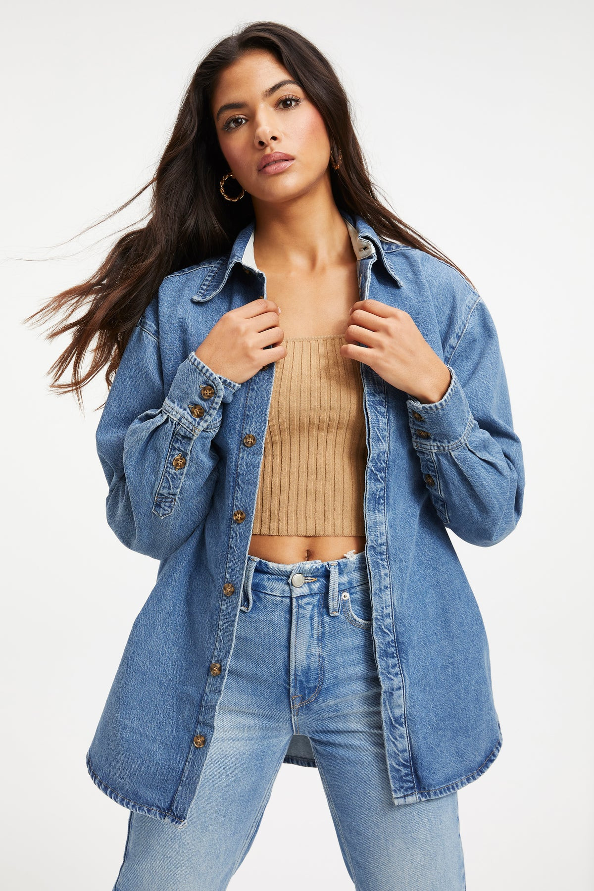 BOYFRIEND DENIM SHIRT | INDIGO173 - GOOD AMERICAN | Good American