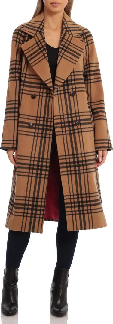 Windowpane Plaid Double Breasted Overcoat | Nordstrom