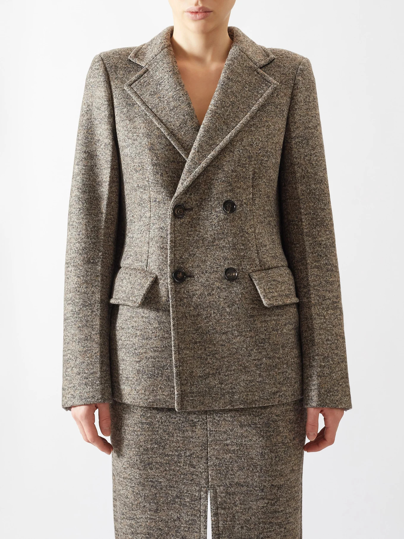 Double-breasted felted-twill suit jacket | Matches (UK)