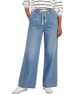 ANRABESS Womens Wide Leg Jeans High Waisted Trendy Drawstring Denim Pants Casual Relaxed Fit Trou... | Amazon (US)