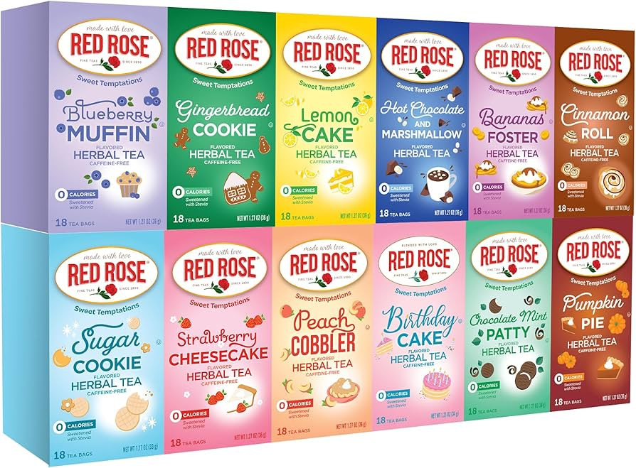 Red Rose Sweet Temptations Dessert Tea BUILD YOUR OWN BUNDLE Choose four or More Flavors Zero Sug... | Amazon (US)