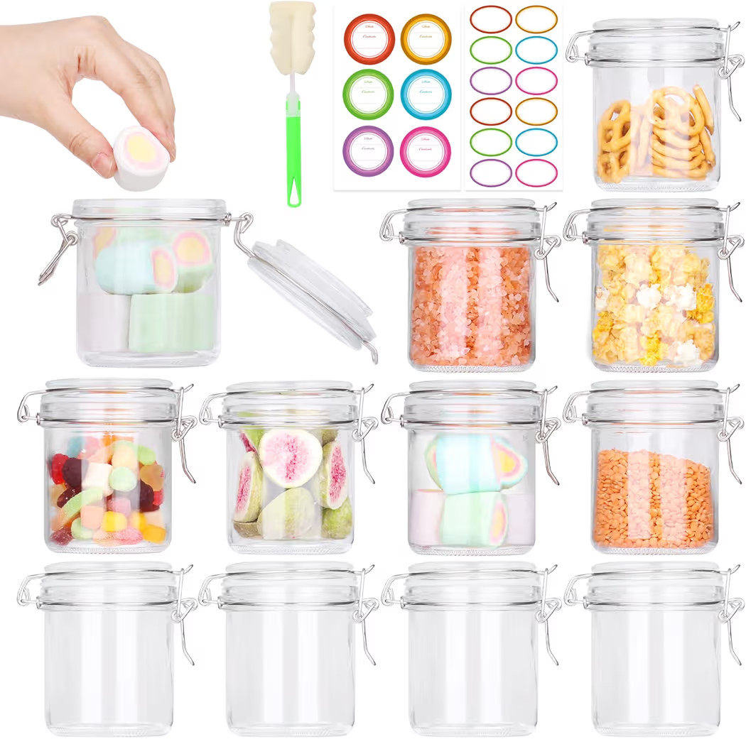 AuroTrends 8oz Glass Jars, 12pcs, 8 oz glass jars with lids | Amazon (US)