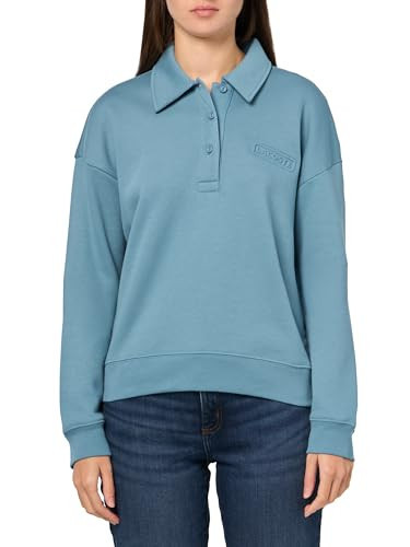 Lacoste Women's Polo Collar Sweatshirt, Shark Grey, 10 | Amazon (US)