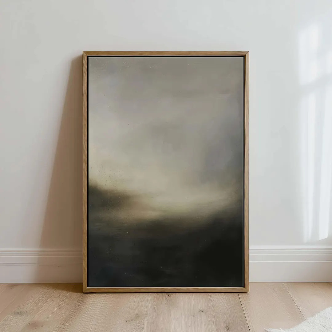 Plank & Pillow Framed Canvas Abstract Moody Painting | Neutral Print | Wall Art Framed Landscape ... | Etsy (US)