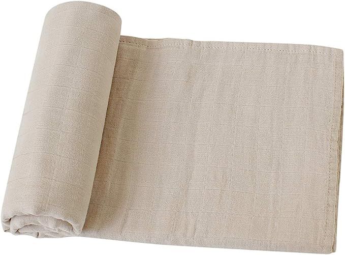 LifeTree Baby Swaddle Blankets, 100% Organic Cotton, Large 47 x 47 inches, Earthy Color Muslin Sw... | Amazon (US)