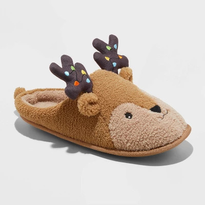 Adult Holiday Light up Reindeer Slippers - Wondershop™ Brown L | Target