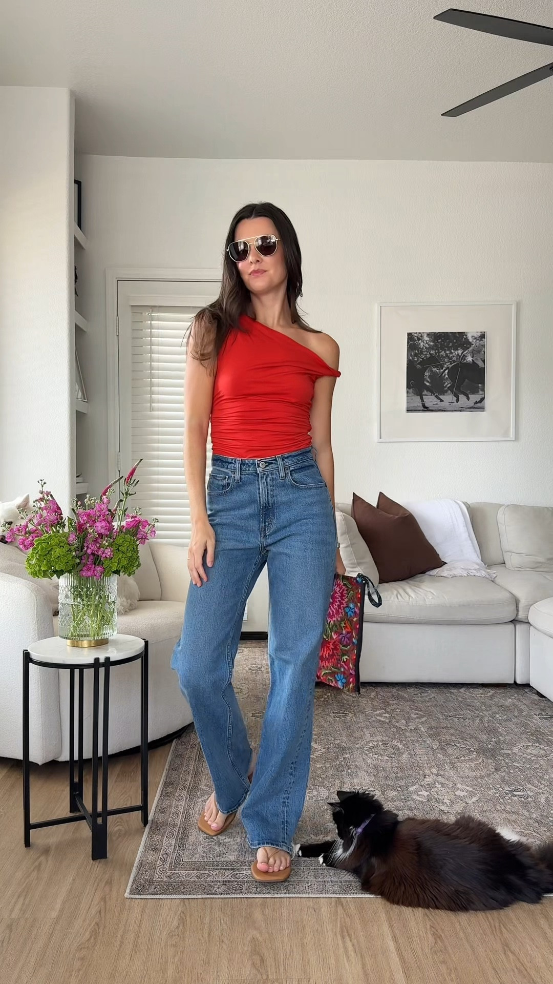 I’m 5’7” wearing XS in the top and 25 reg in the jeans 

#LTKootd #LTKSeasonal