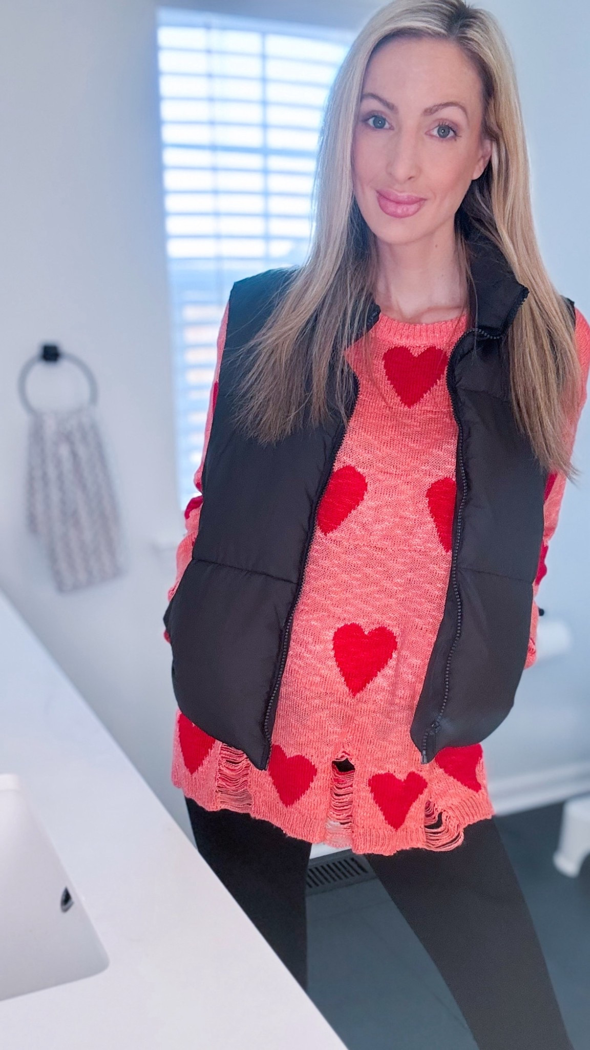 Wearing a small in the vest and sweater, plenty of room for the bump. Fit is true to size.

#LTKSeasonal #LTKTall

#LTKBump #LTKootd #LTKValentine