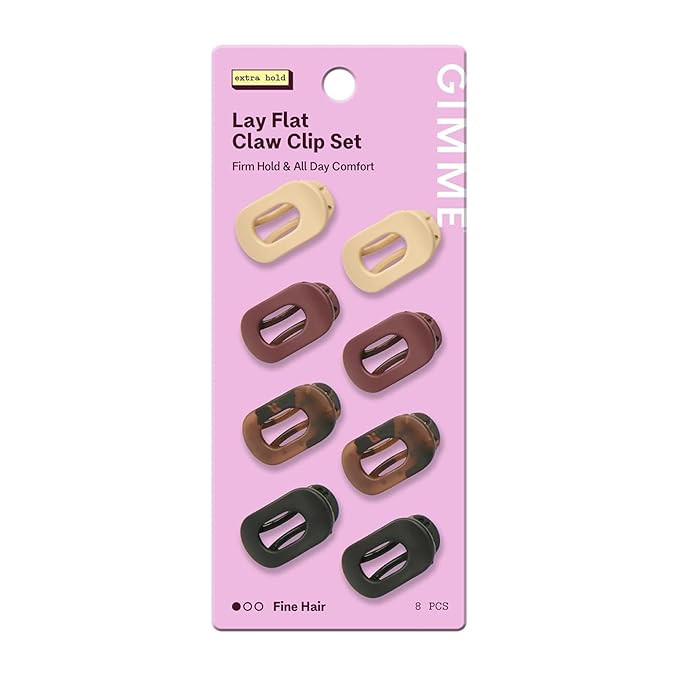 Gimme Beauty Lay Flat Claw Clip Set - Non-Slip, Sleek Accessory Pack - Perfect for Fine Hair - Co... | Amazon (US)