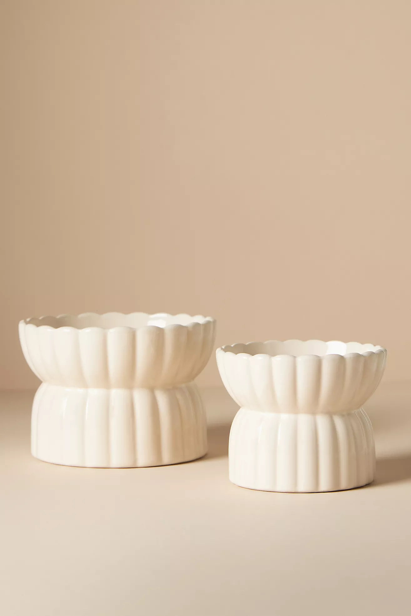 Fringe Studio White Raised Pet Feeder | Anthropologie (US)